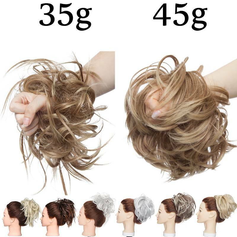 Real Large 100% Natural Scrunchie Hair Messy Bun Hair Extension As Human Chignon