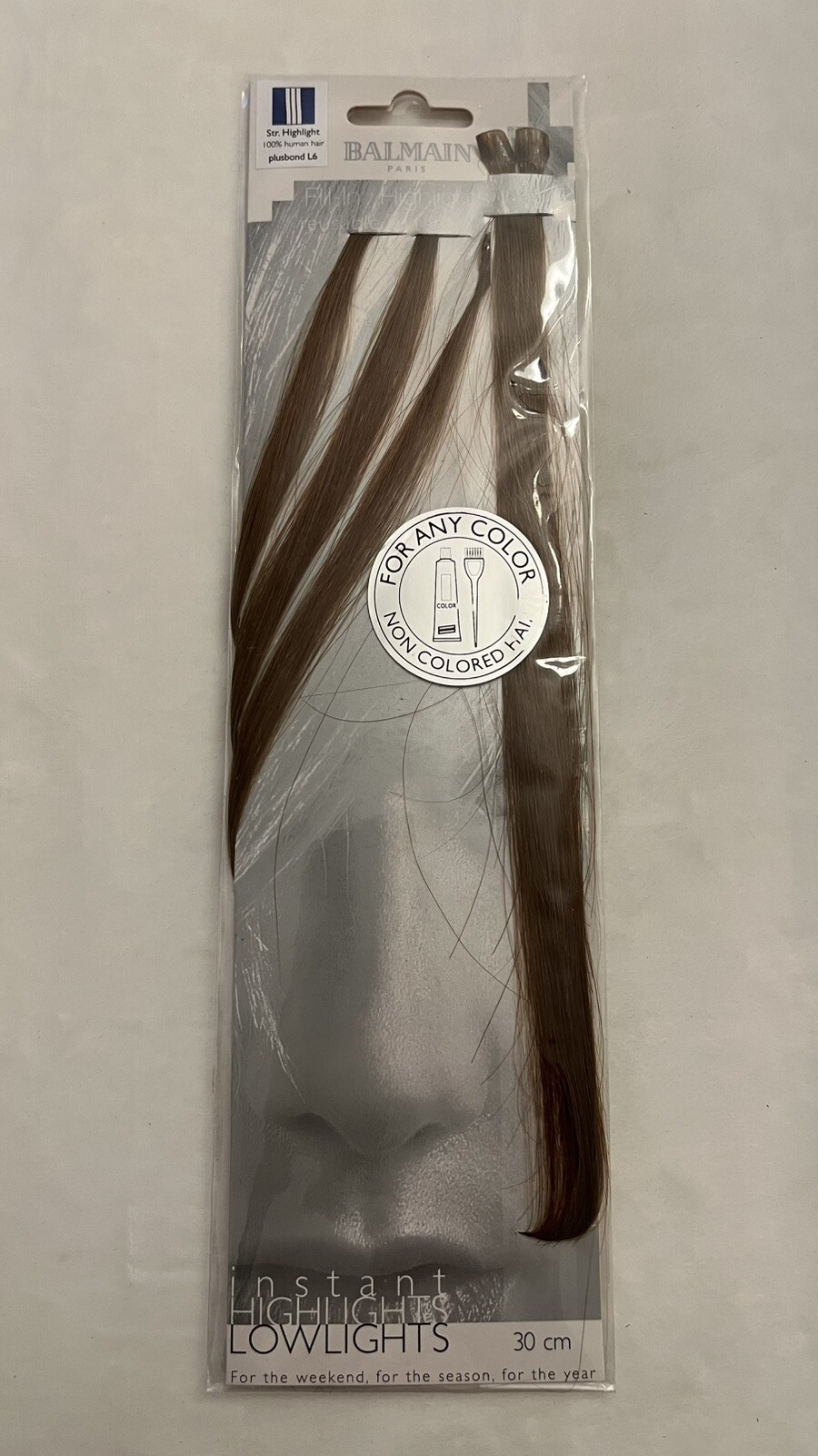 NEW Balmain Highlight Dyeable Human Hair Reusable Extension Plusbond L6/30cm 11″