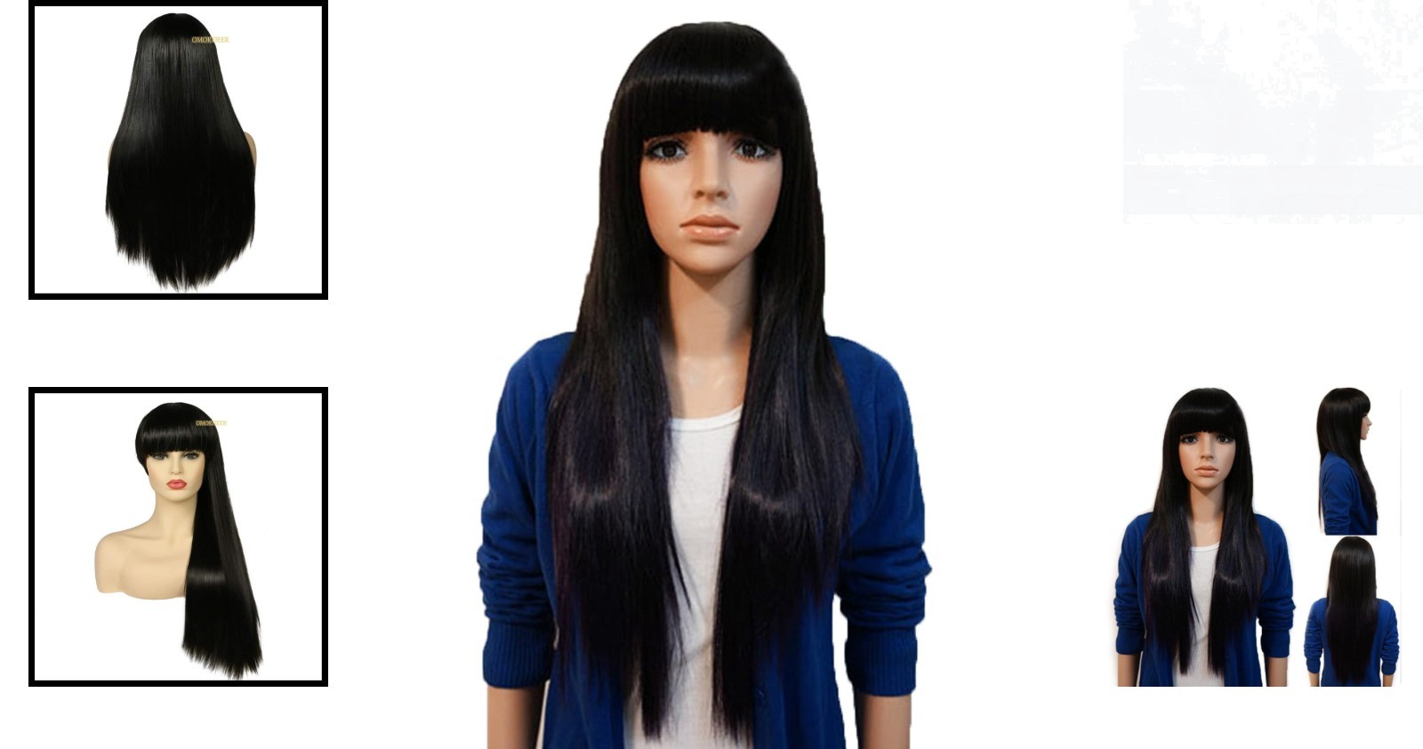Versatile 70cm Long Black Wig with Bangs – Perfect for Cosplay & Everyday Wear