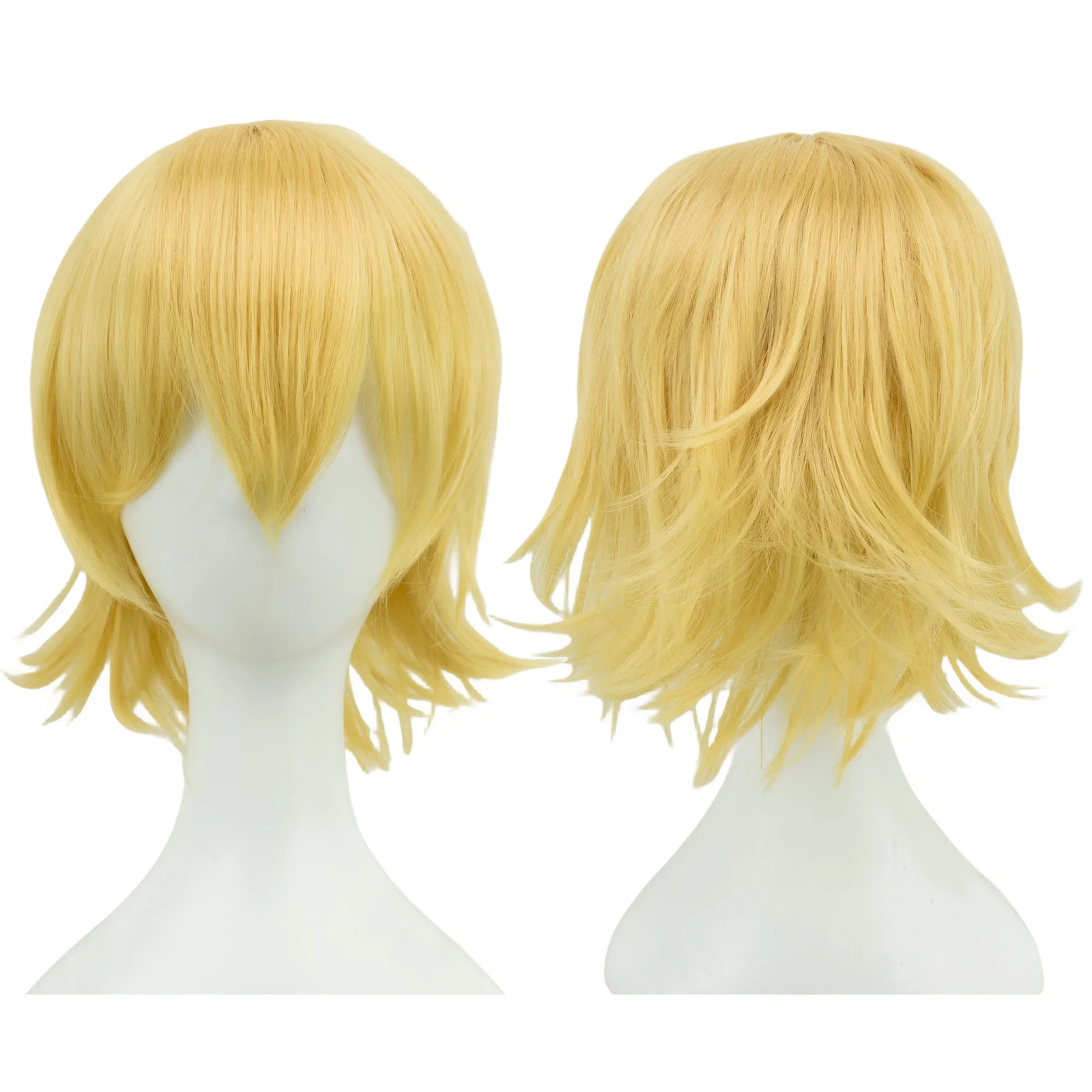 Unisex 12″ Short Bob Cosplay Wig with Bangs Synthetic Halloween Party Wig
