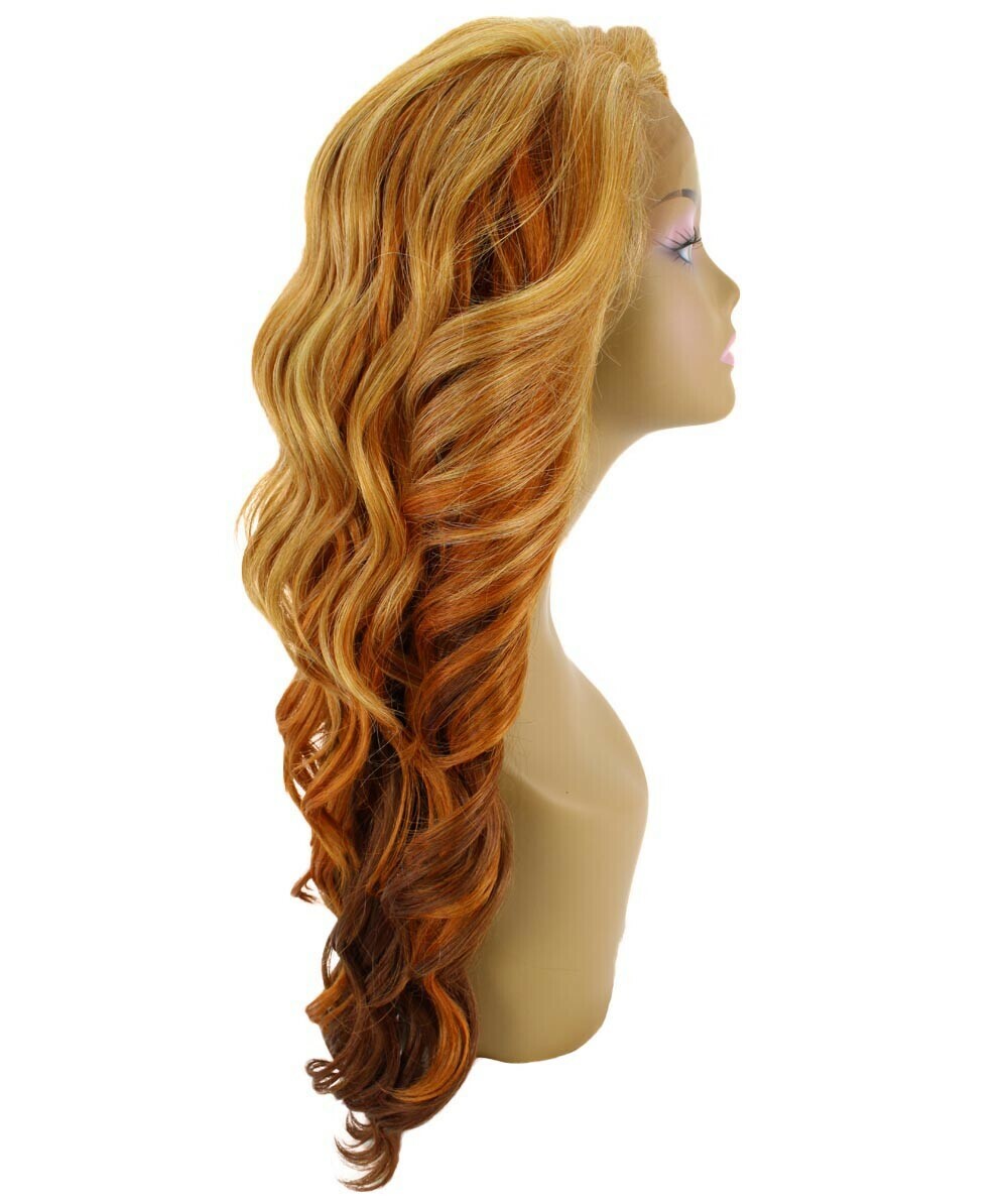 LUXLUXE Asana Wavy 26″7×4 Women’s Lace Front Wig, BLT-0117, Strawberry Blonde