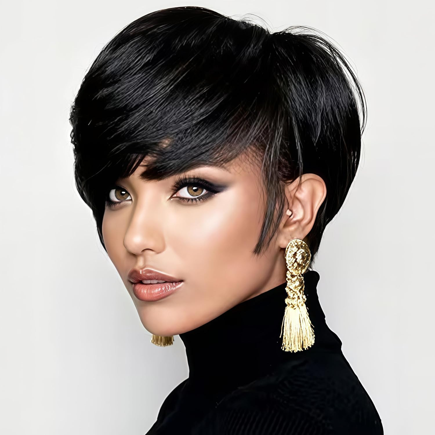 Pixie Cut Human Hair Wigs for Black Women Shot Wigs for Women Layered Pixie Cut