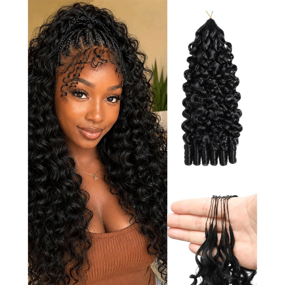 16 Inch Human Crochet Hair Burmese Curly 52 Strands Miracle Knots Soft