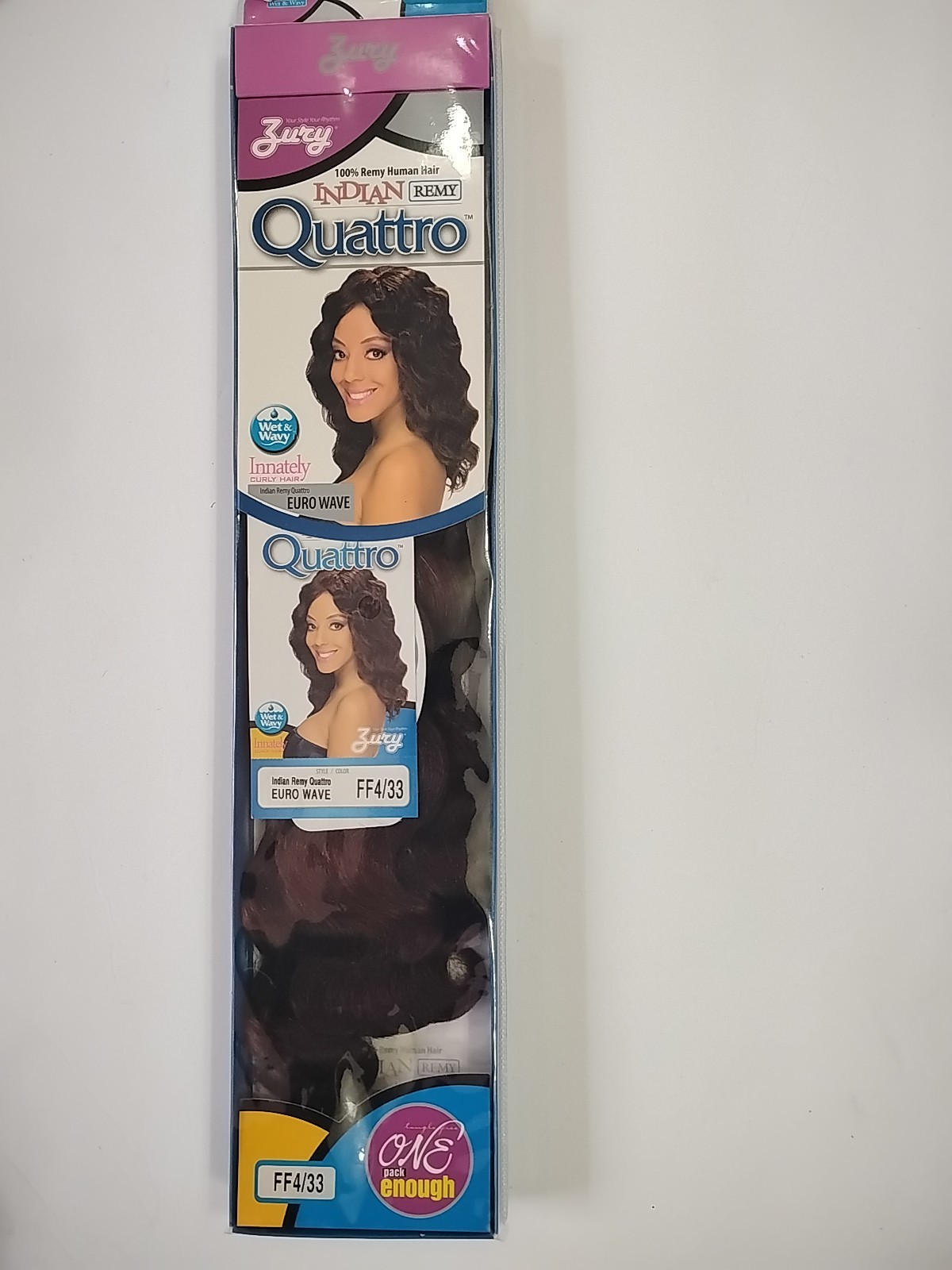 Indian 100% Remy Hair Zury Euro Wave ,Wet And Wavy color FF4/33