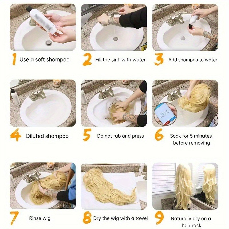 26″ Ombre Blonde Long Curly Headband Wig Synthetic Hair Costume Party Halloween