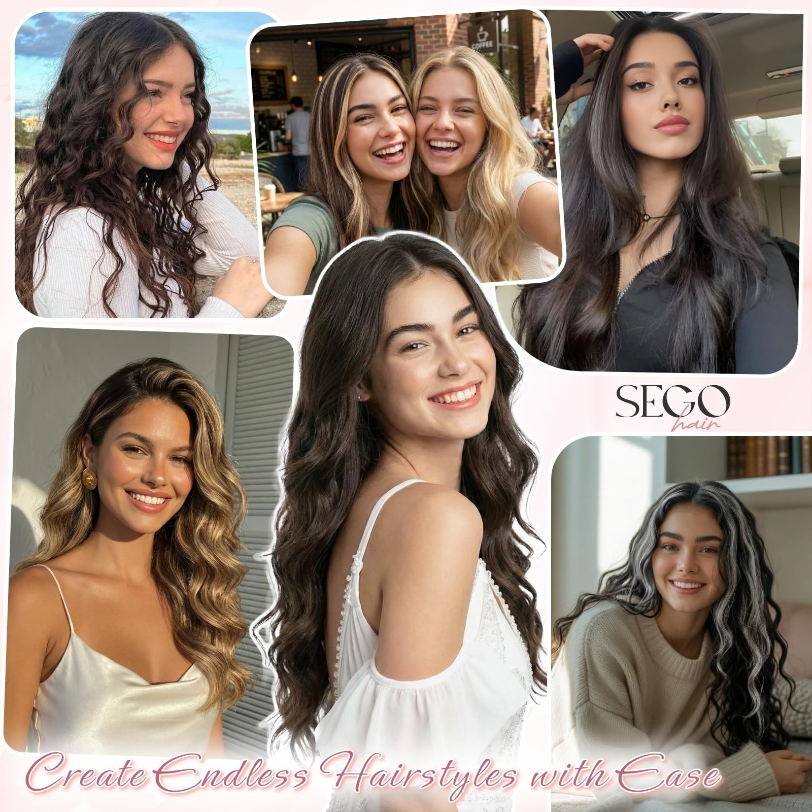Segohair Clip In Hair Extensions Real Human Hair 5 Pcs 7 Clips Remy Soft