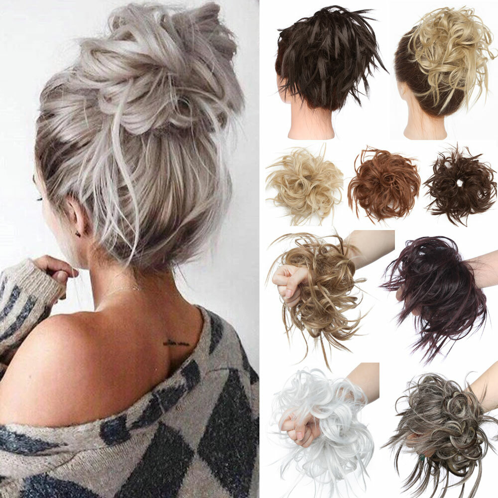 THICK X-LARGE Messy Bun Hair Piece Scrunchie Updo Hair Extension Real As Human D