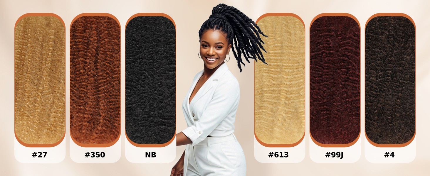 BEEOS Afro Kinky Bulk Human Hair 16″ 50g Honey Blonde 4C Kinky Curly FREE SHIP