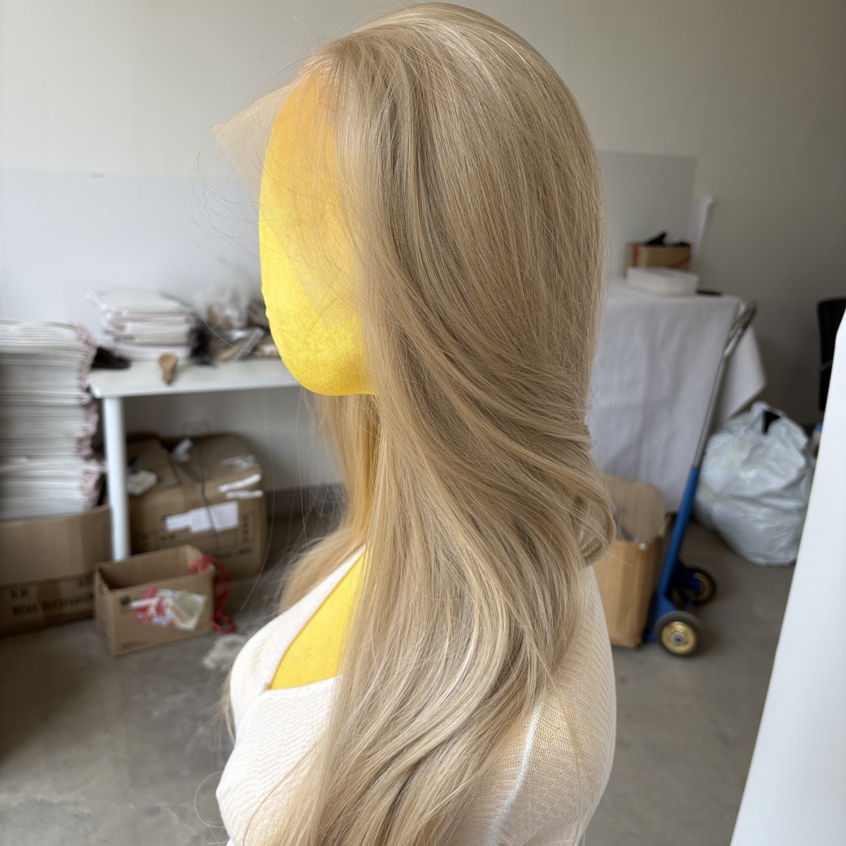 Layered Mixed Blonde Lace Front Wig Natural Long Straight Heat Resistant Hair