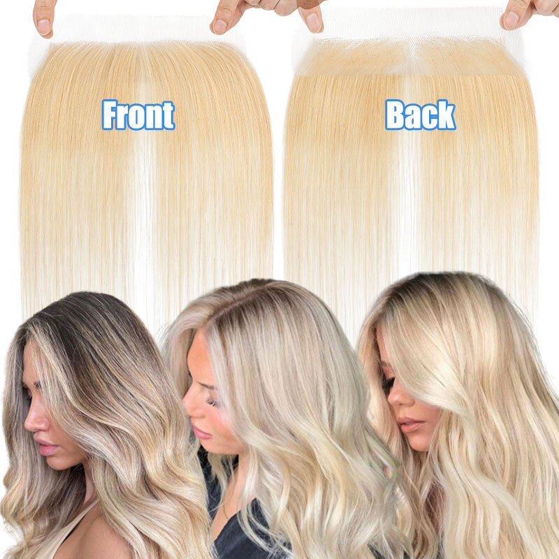Thin Full Lace Cover-up Receding Hairline REMY Human Hair Patches Hair Topper 9A
