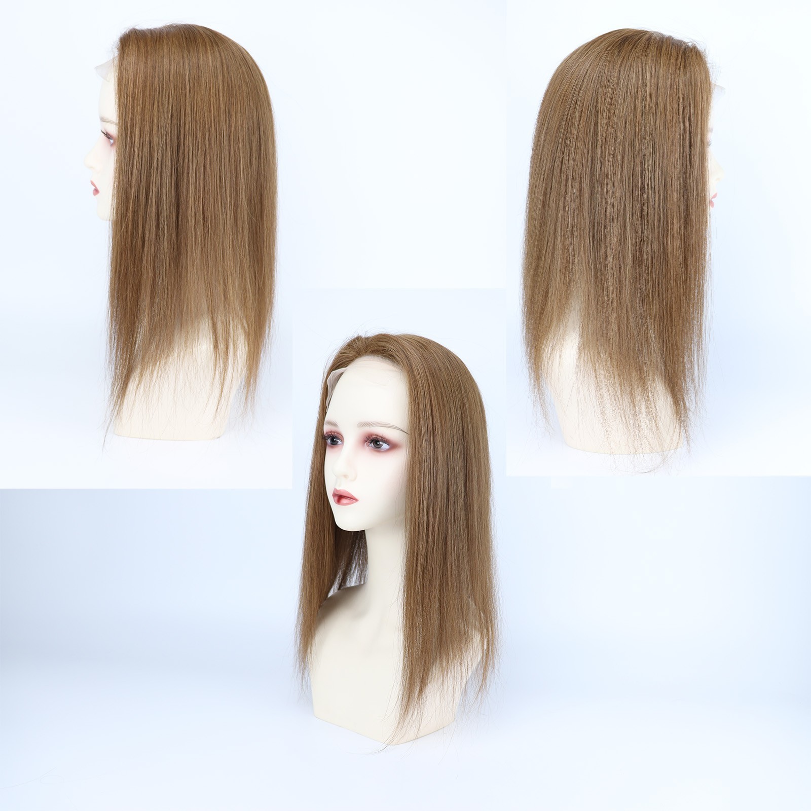 Silk Base Real Human Hair Topper #30 Auburn Remy Hair Lace Closure For Woman