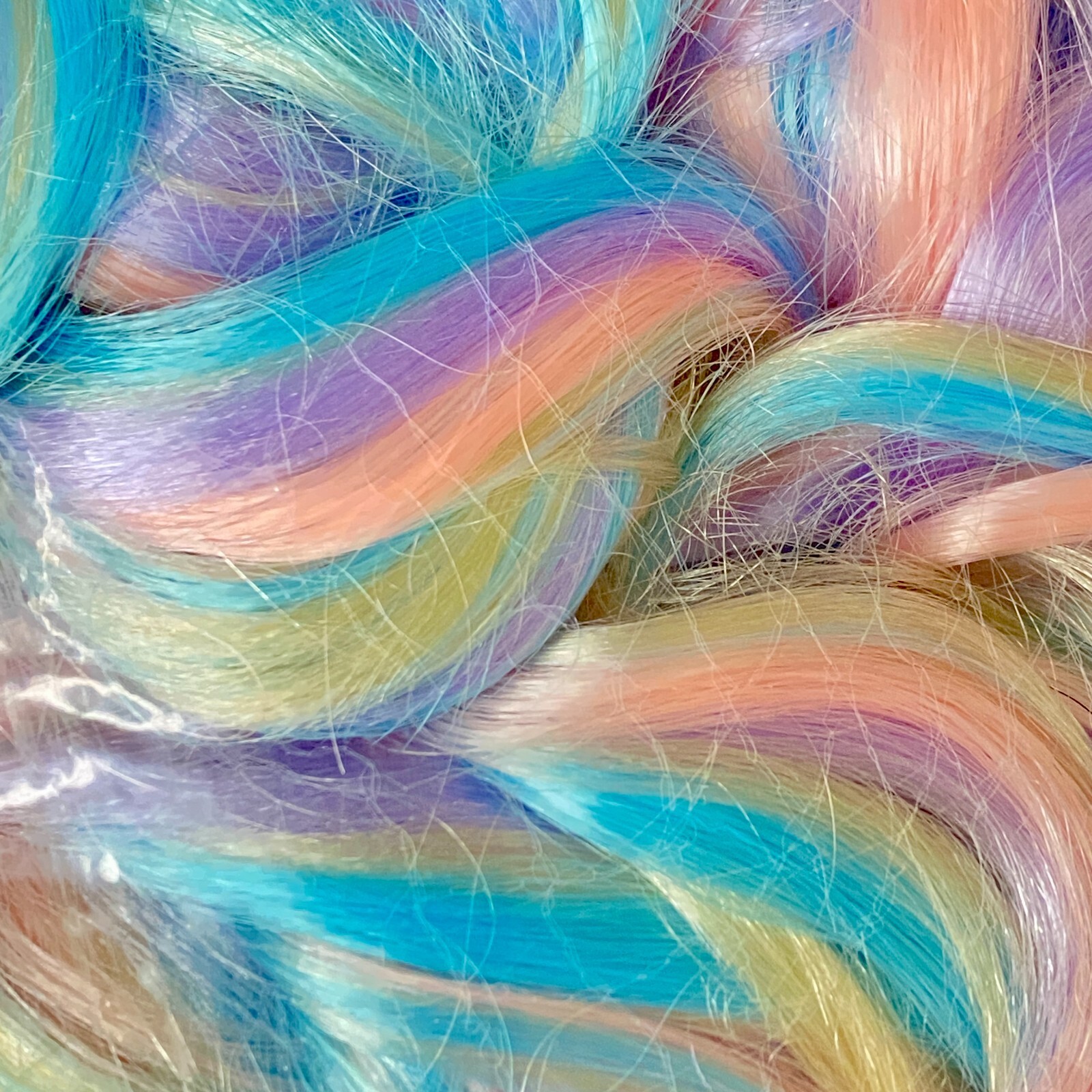 Rainbow Wig for Mermaid Fairy Princess Halloween Costume Multicolor Pastels NEW