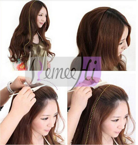Long Beauty Wavy Machine Weft Cap 100% Remy Human Hair Glueless 3/4 Half Wigs