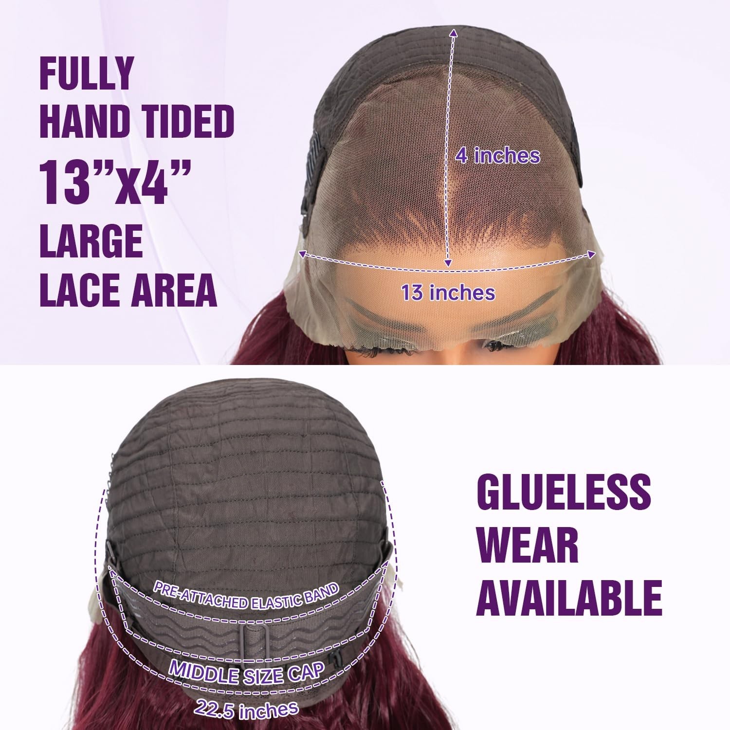 24 inch 13×4 HD Transparent Lace Glueless Synthetic Wig C Part 200% Density #99J