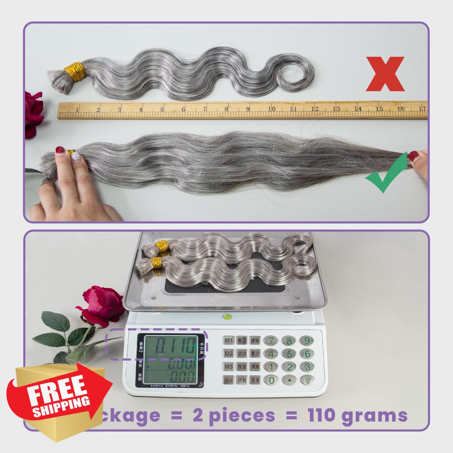 KRN 20 Inch 100g Gray Braiding Hair