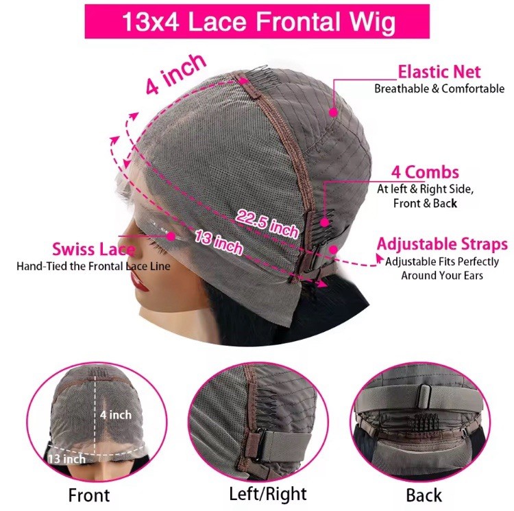 26” Ombre Blonde Body Wave Human Hair Wig 13×4 HD Lace 200% Density Pre Plucked