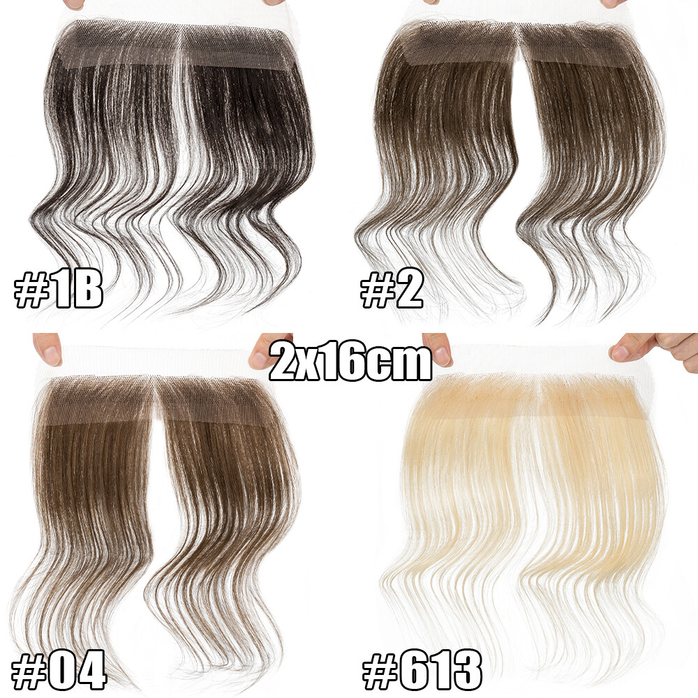 Frontal Hairpiece for Women Human Hair Extensions Thin PU Skin Lace Base Toupee