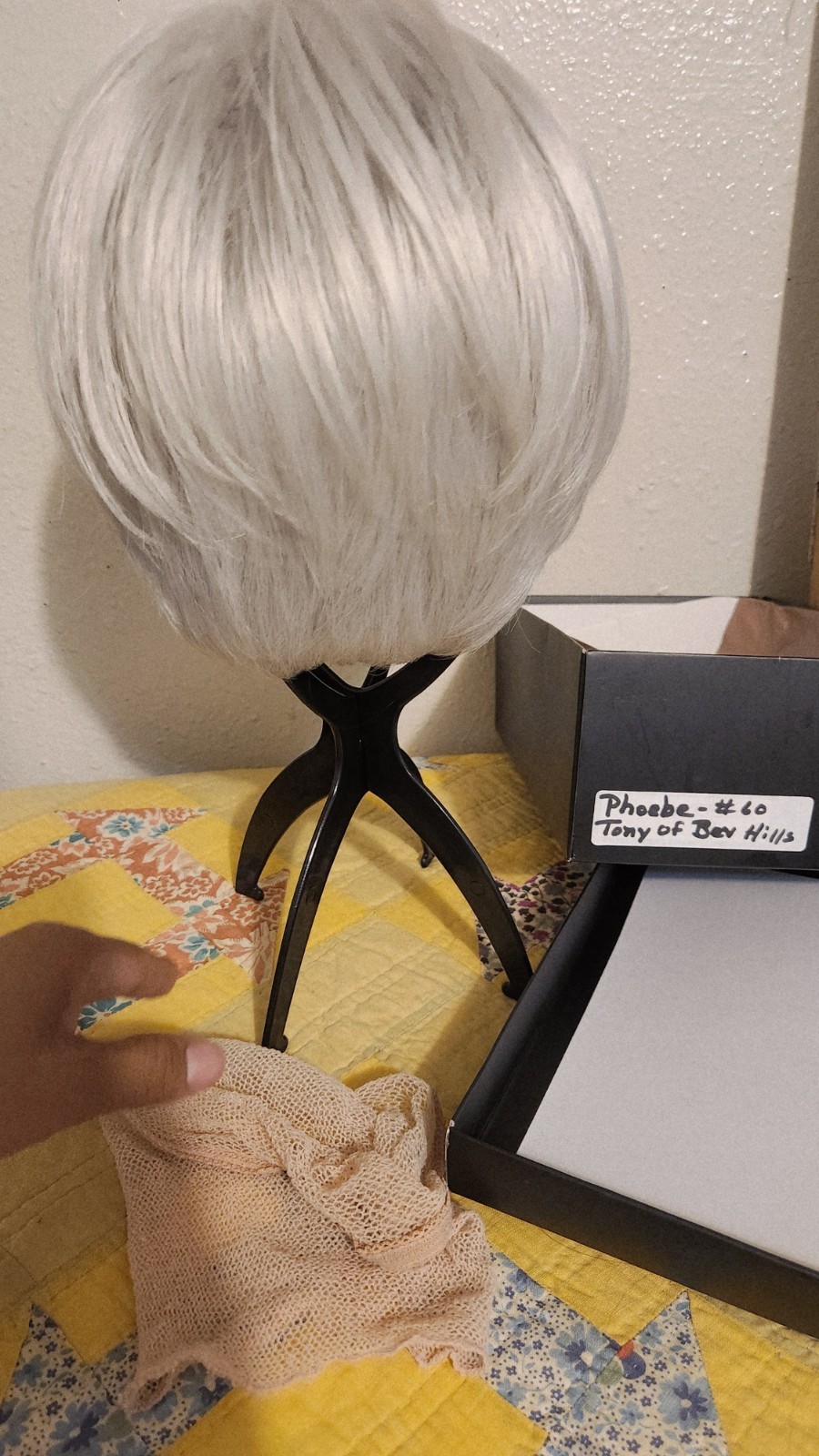 Tony of Beverly Hills Phoebe #60 Short Silver Wig With Wig Stand