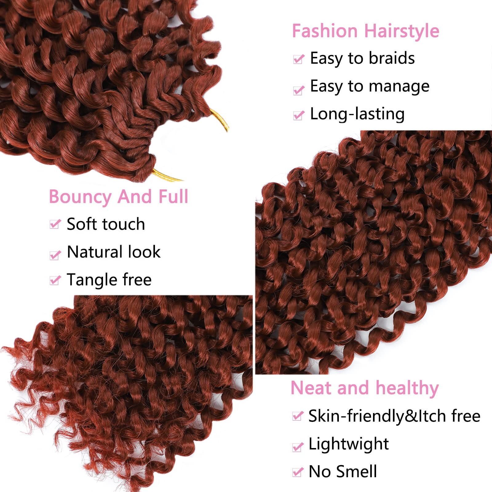 Alrence Passion Twist Hair Copper Red 14 Inch 8 Packs Passion Twist Crochet Hair