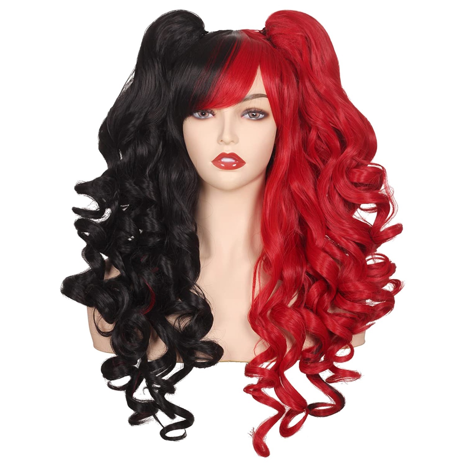 Long Curly Wig with Detachable Ponytails