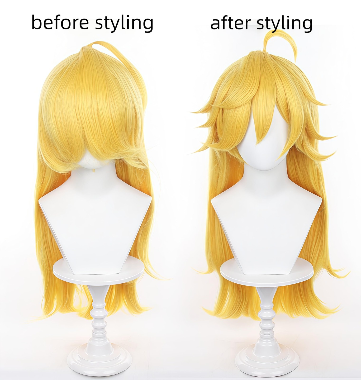 Blonde Hair Long Straight Wig With Wig Cap Party Costume Cosplay Daily Use