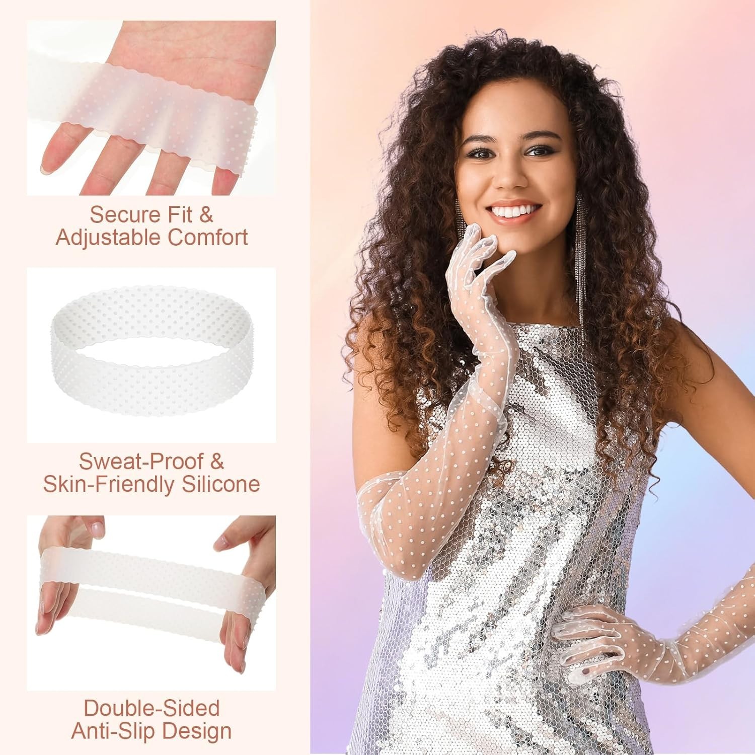2 Pack Light Brown Silicone Wig Grip Bands – Ideal for Sports & Daily Use