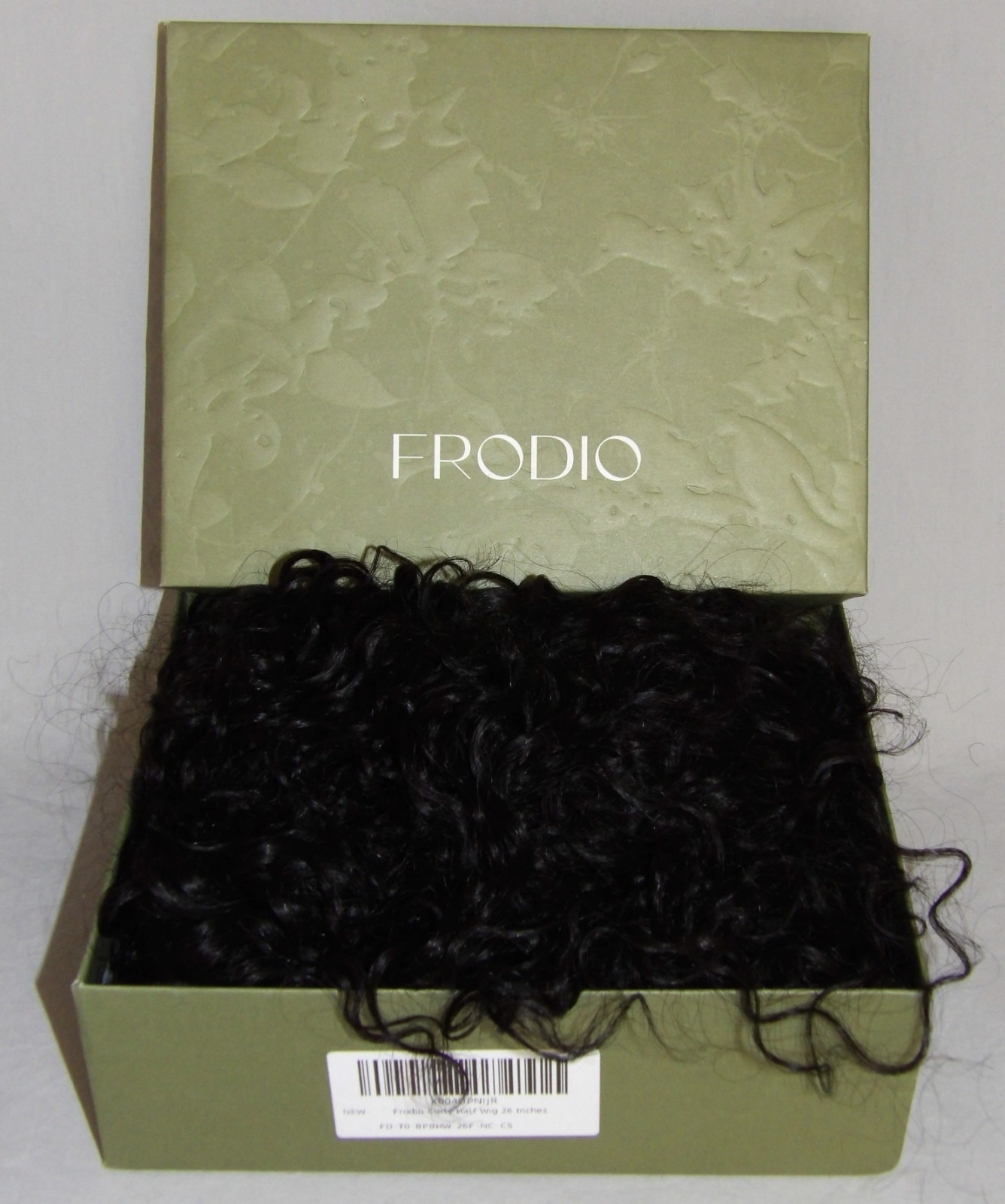FRODIO Black Synthetic Veralux Fiber Hair Kinky Curly 26″ Half Wig 200% Density
