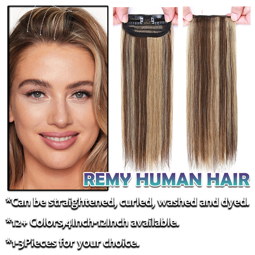 Clip In Side Invisible Patch ONE PIECE 100% Real Human Hair Pads Extensions Weft