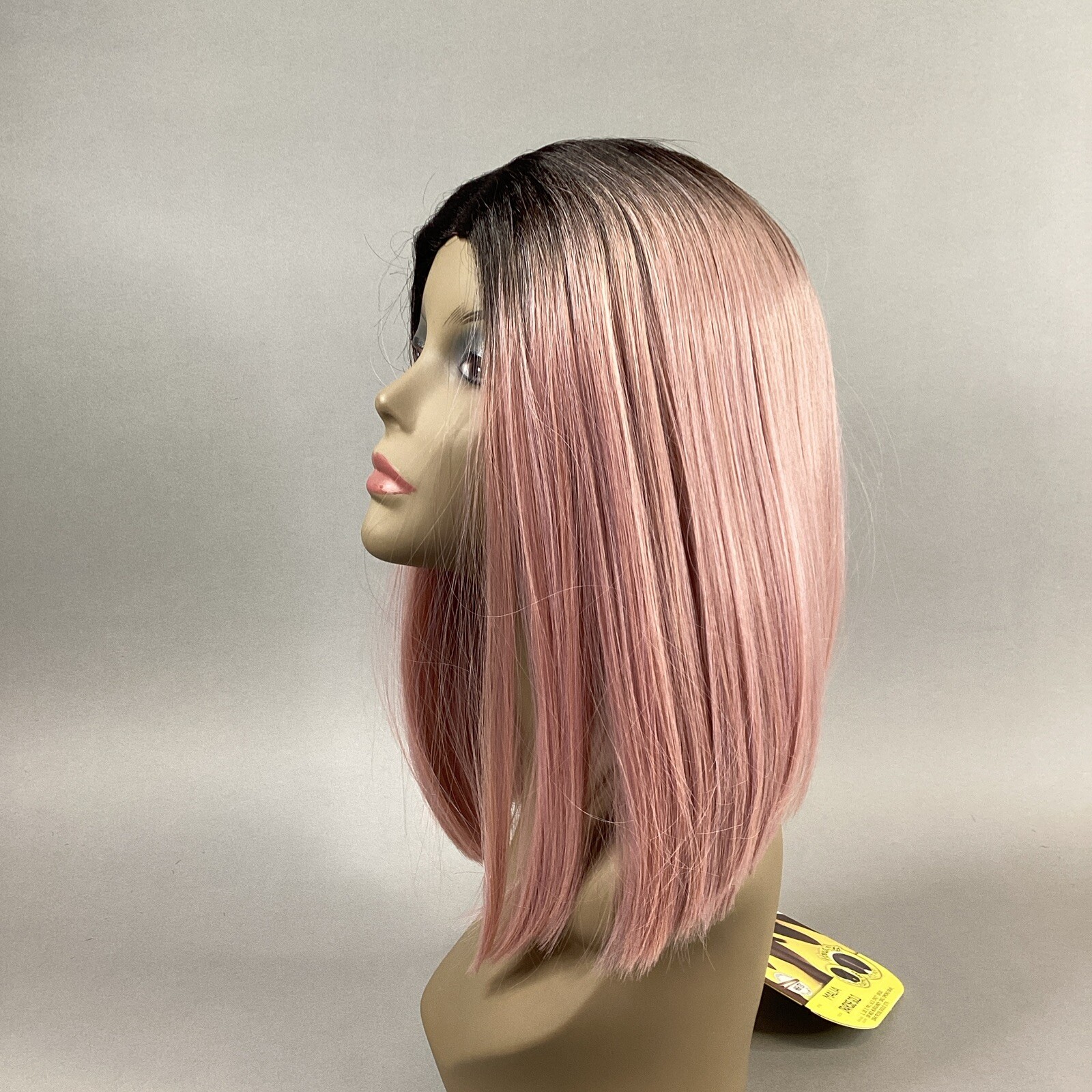 Malia Short Straight #DR4/Rose Gold Dark Brown Premium Synthetic Lace Part Wig