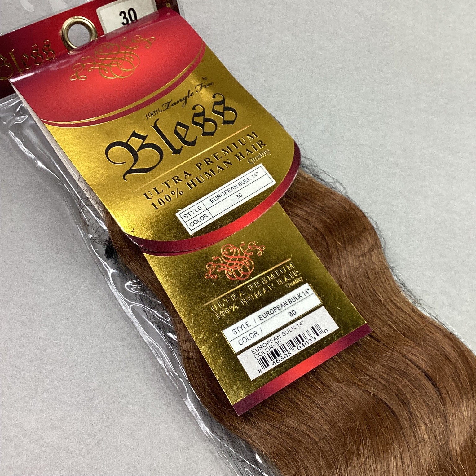 Bless European Bulk 14″ 100% Human Hair Extensions Color 30 Wavy