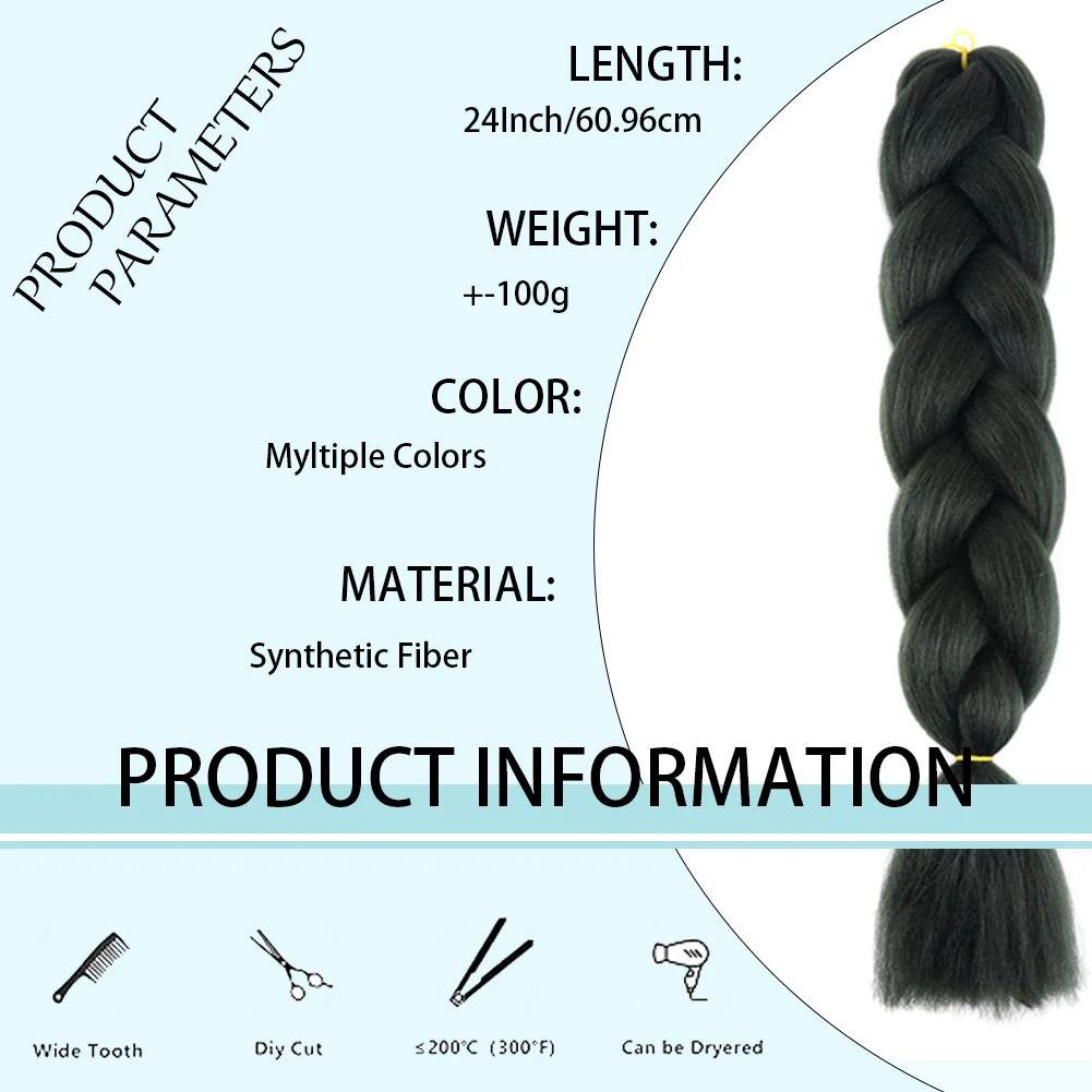 DIY Jumbo Braiding Hair Synthetic Afro Ombre Crochet Braid Extensions For Women