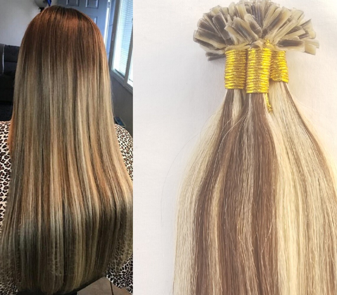 18″ 100grs,100s,U Tip (Nail Tip) Fusion Remy Human Hair Extensions #4/613