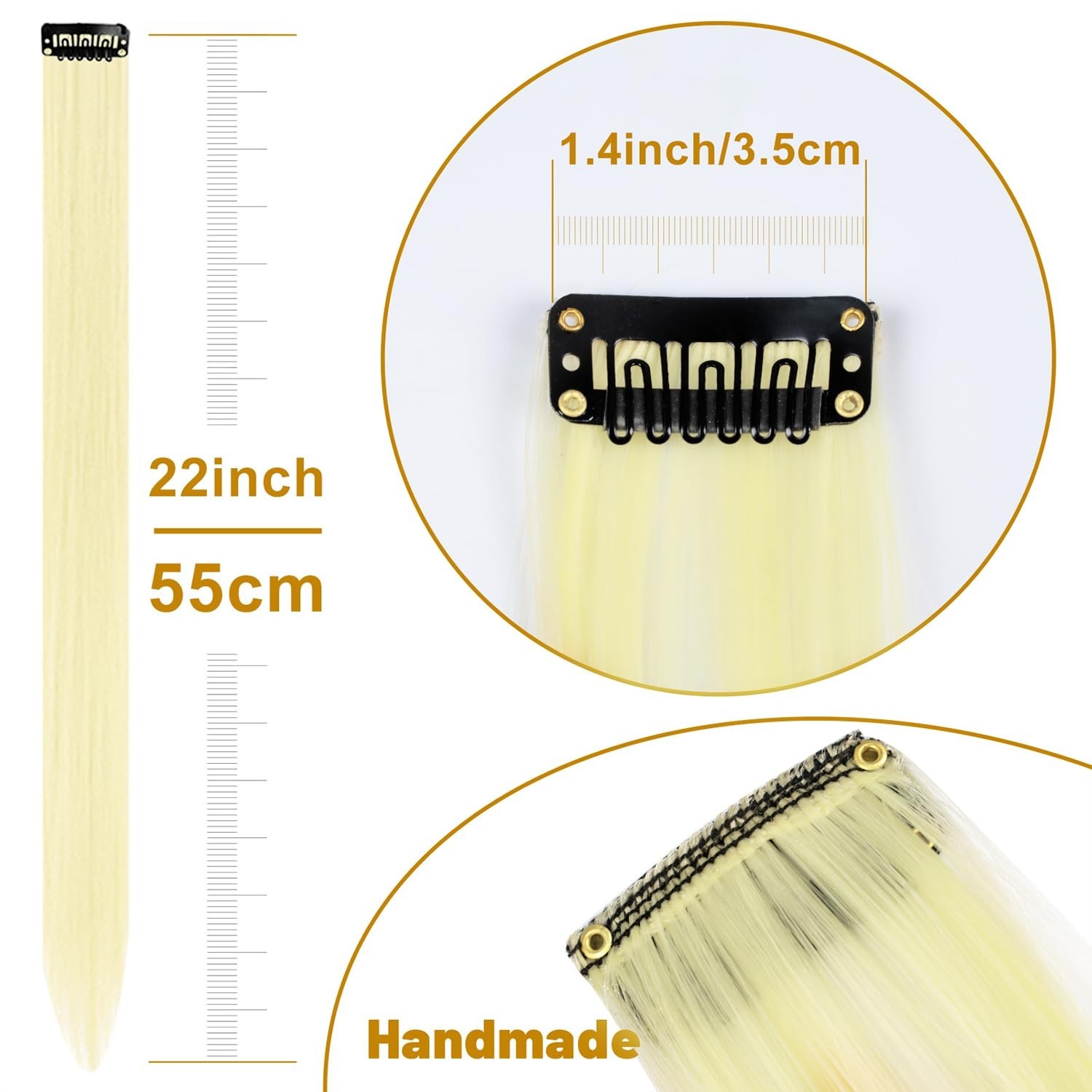 22 inch Colored Hair Extensions,Multi-colors Party Highlights Clip in Synthet…