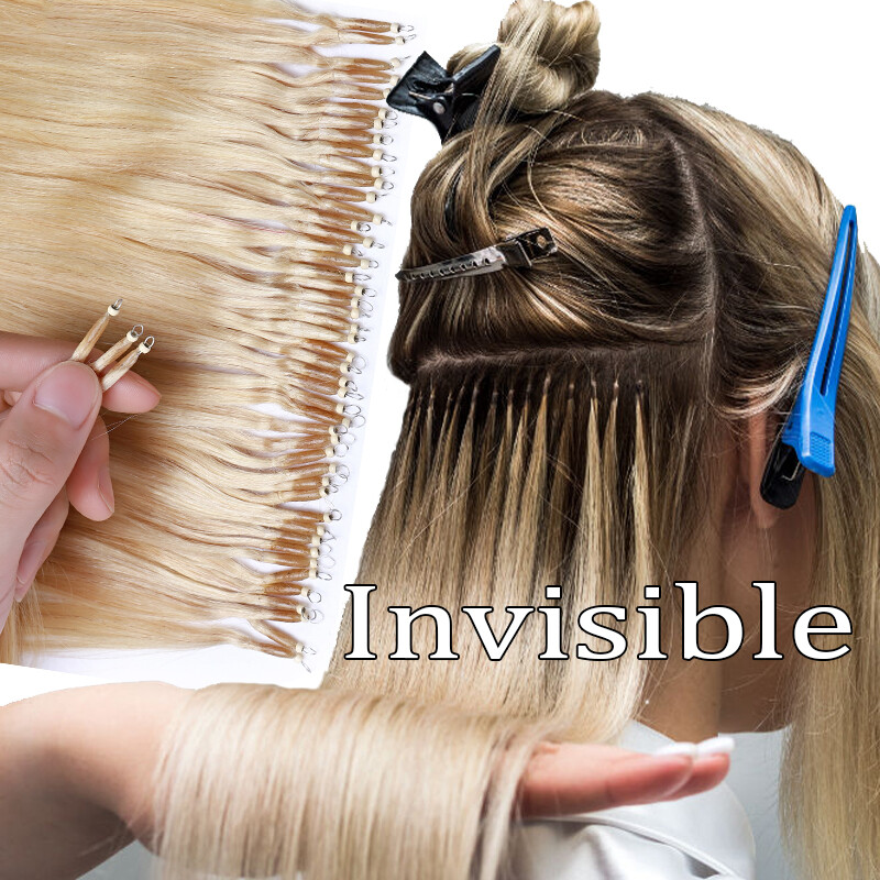 Blonde Nano Ring Remy Human Hair Extensions Pre-Bonded Fusion Keratin Thick 150S