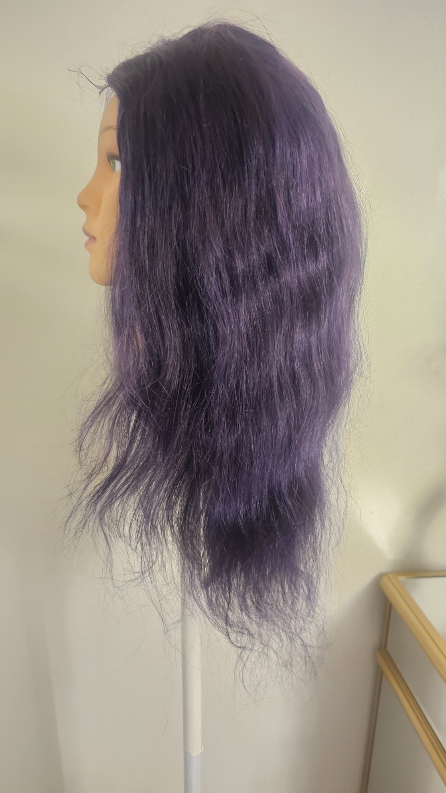 High-Quality Regular Top 24″ Purple Wavy 150% Virgin Human Hair Lace Wig
