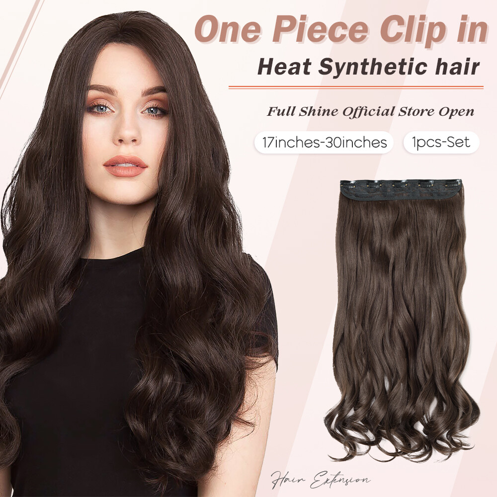 One Piece Thick As Human Hair Clip In Hair Extensions Long Straight Wavy Curly