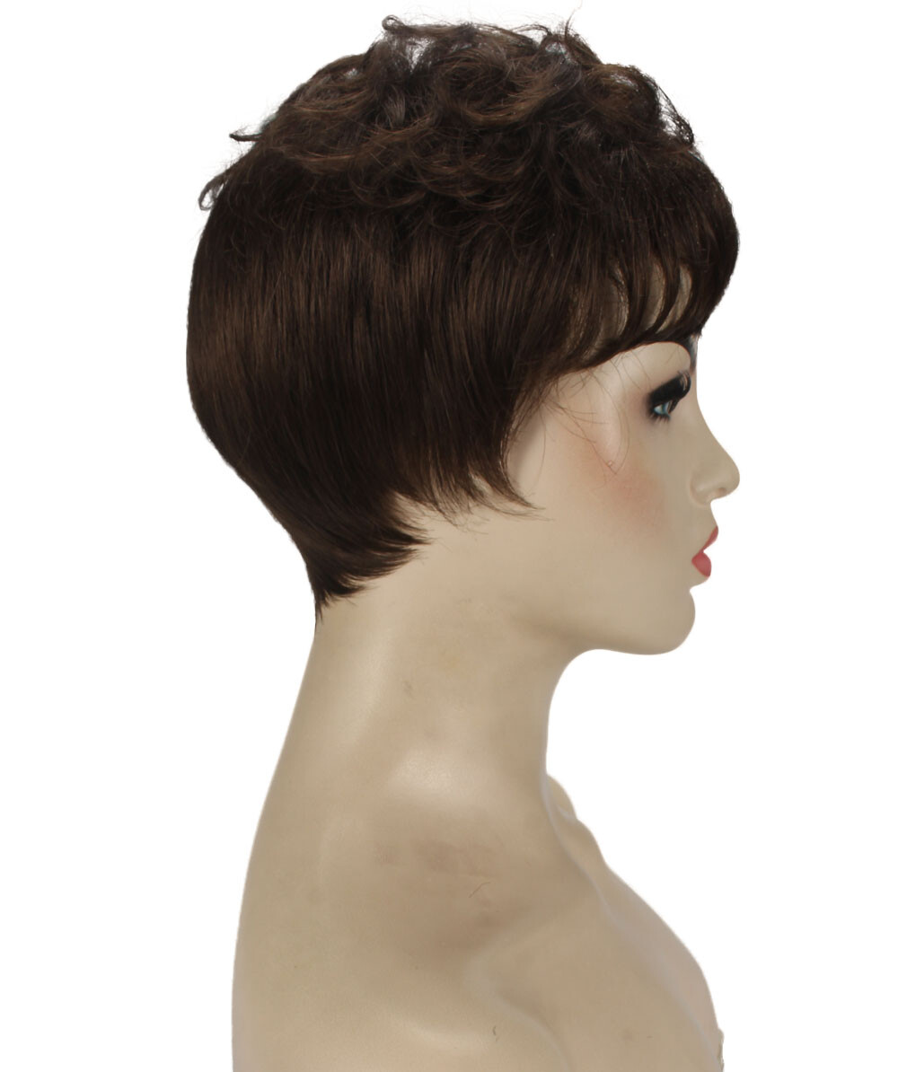 Veronica – Curly Kanekalon Synthetic Fiber Full Wig, 2-4.5 in, Medium Brown