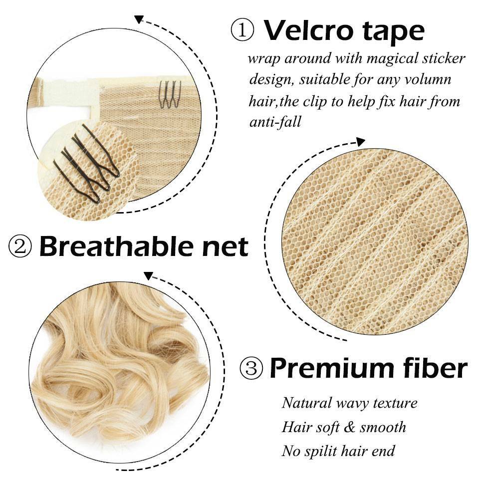 Lady Ponytail Real Natural Wrap on Clip in Hair Extension As Human Pony Tail US