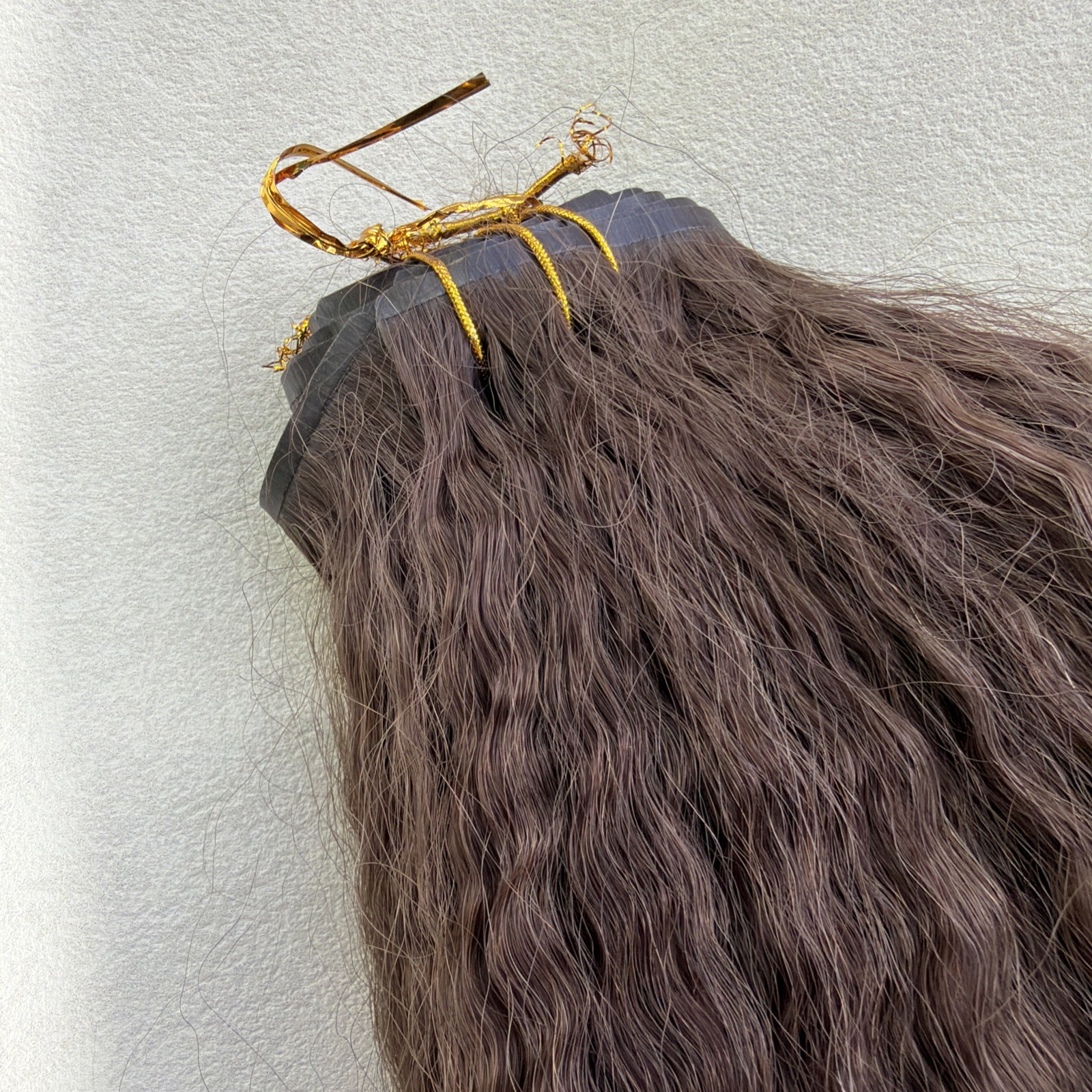 BELLAMI Silk Seam Textured Clip Ins NEW Dark Brown Ash Brown Ombre Blowout 24”