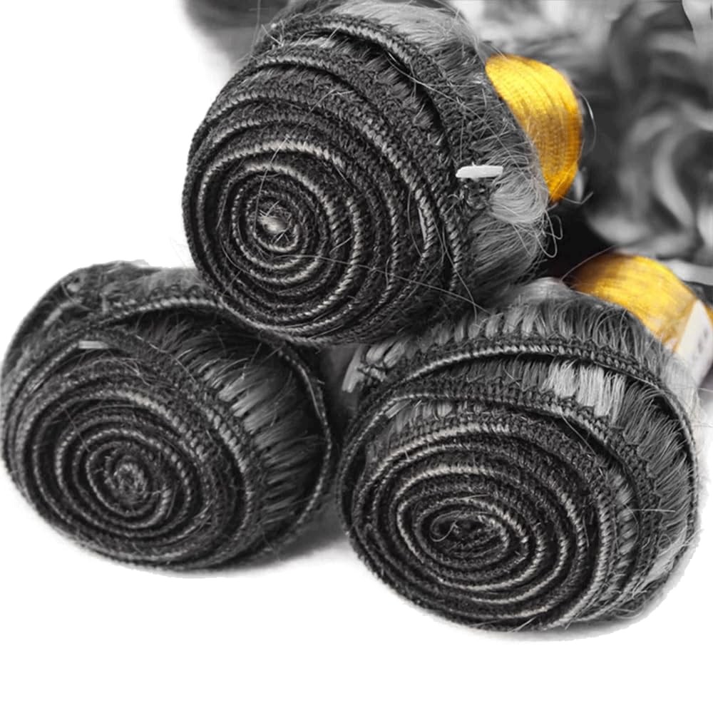 Fridnae Ombre Bundle P1Bgray Curly Wave Human Hair Bundles Salt And Pepper