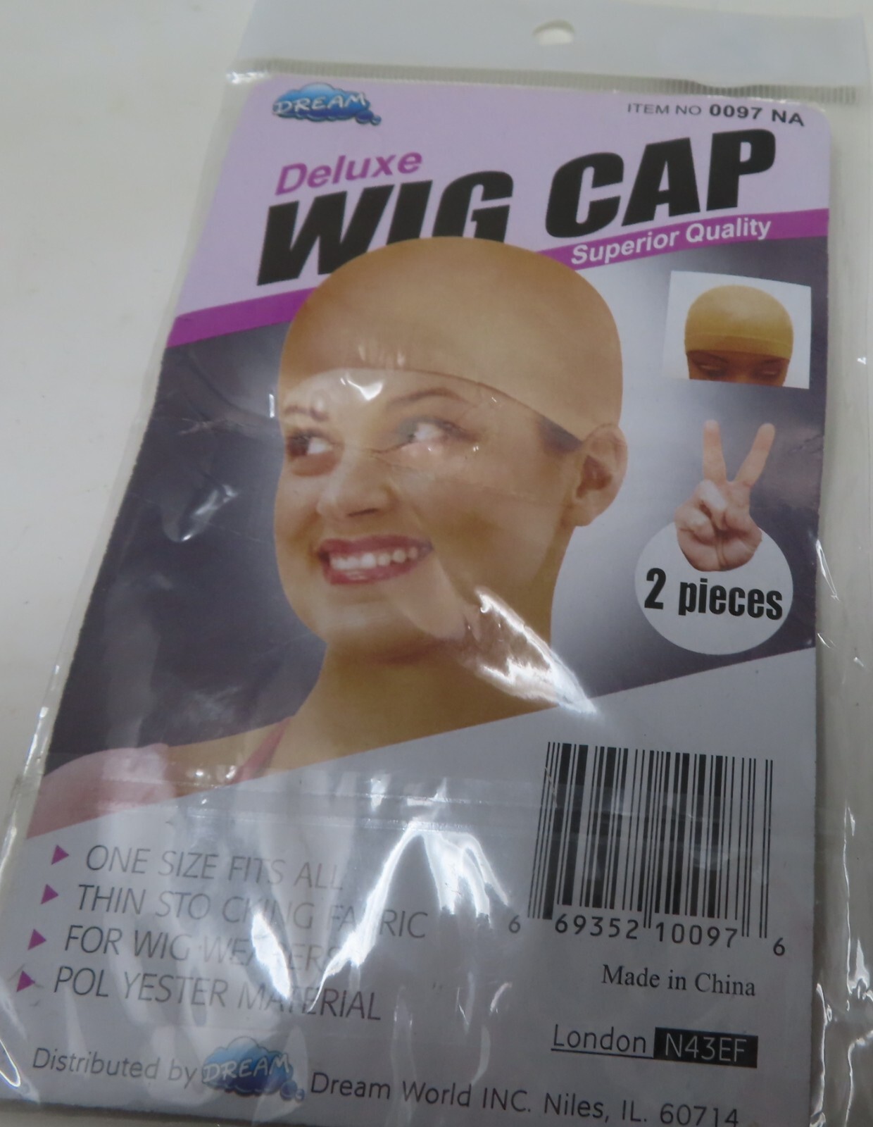 DREAM Deluxe Wig Cap One Size Fits All Beige Nude (2 Piece)