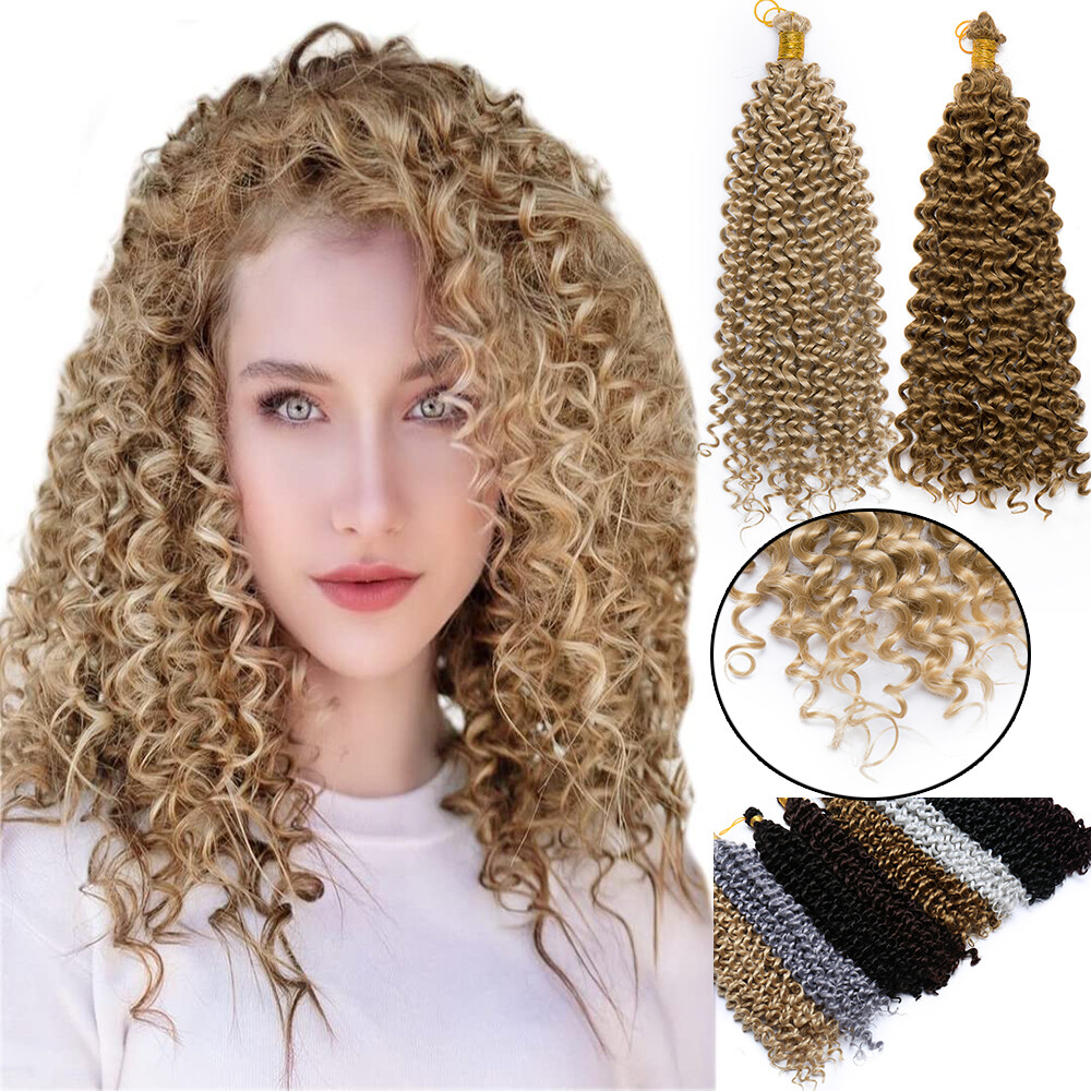 1/3/5 Pack Water Wave Marlybob Crochet Braids Hair Extensions 14 Inch Synthetic