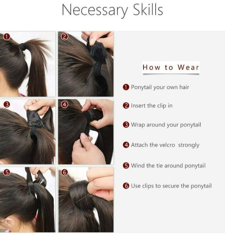 SEIKEA 24 Inch Clip in Ponytail Extension Wrap Around Long Wavy