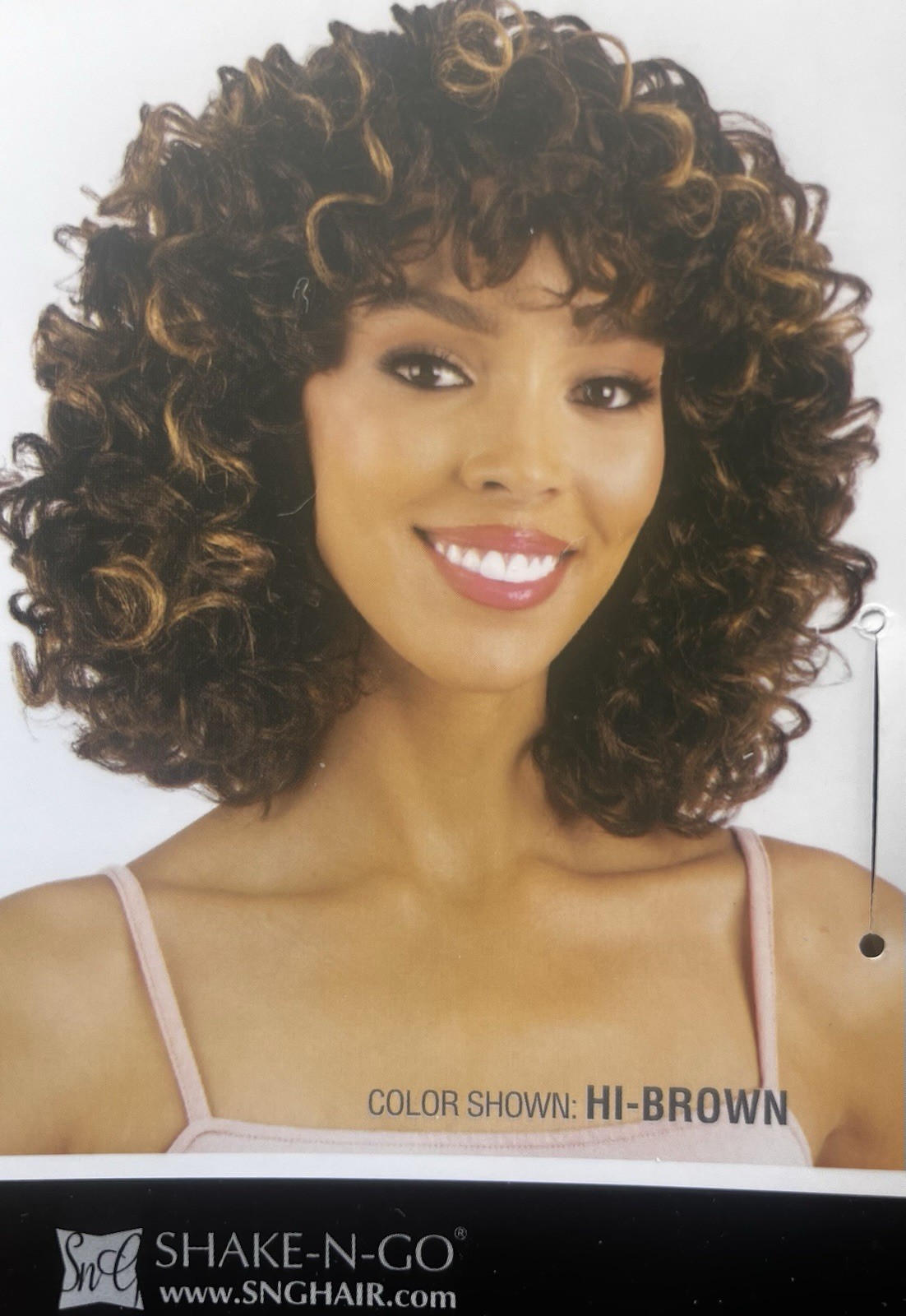 Shake N Go Natural Me Synthetic Hair Full Wig – FLEXI-ROD CURL Color Hi-Brown