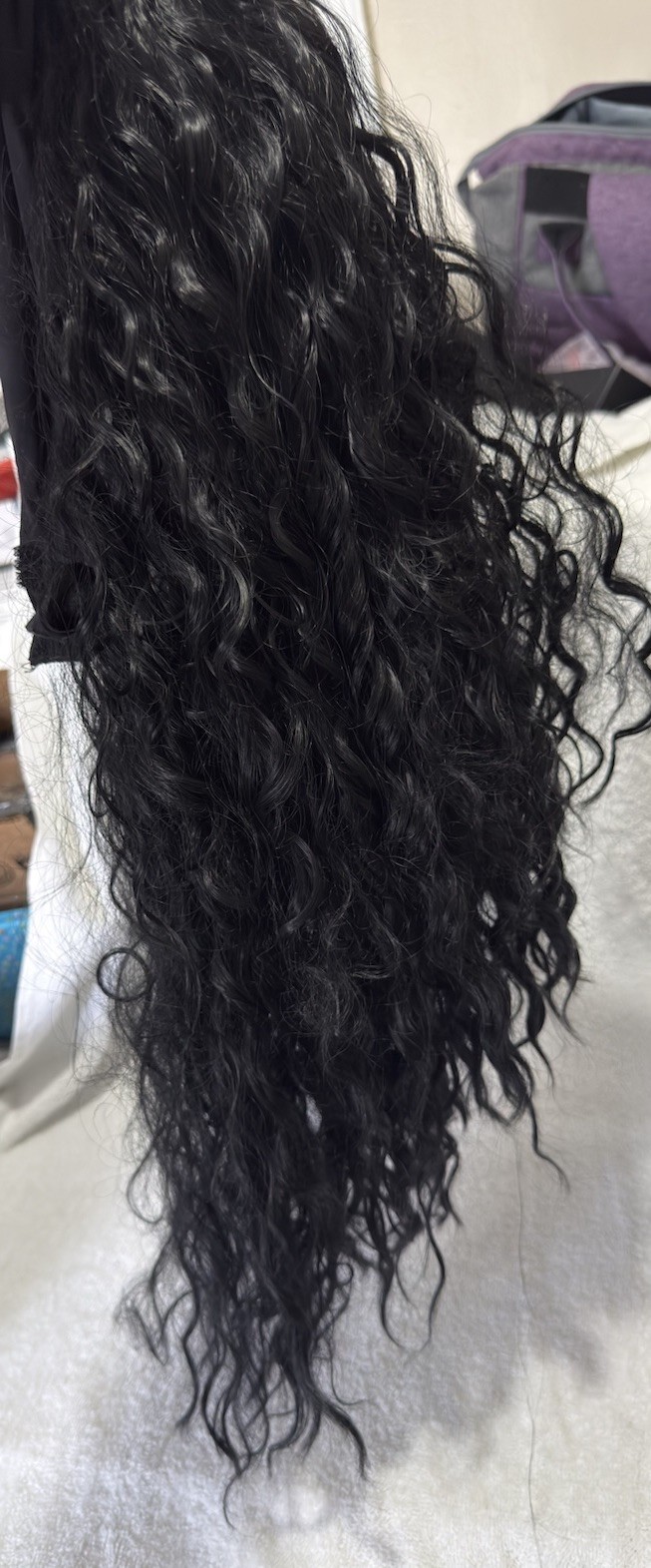 Black Curly Wig for Women, Drawstring Attachment, Classic Cap #0003