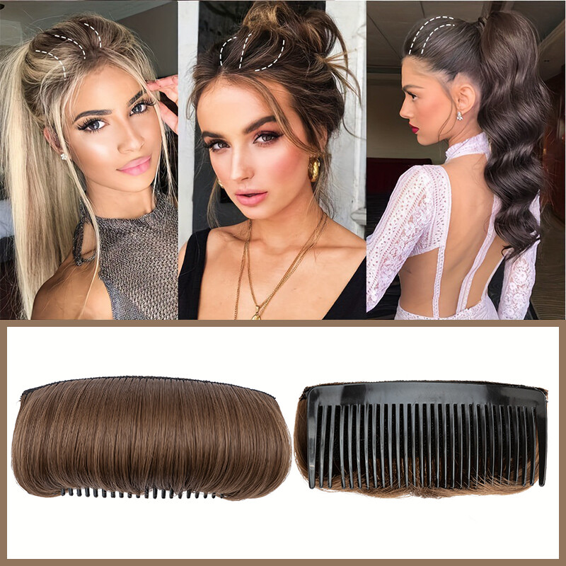 Women Volume Bump Inserts Hair Bun False Hair Clip Hair Pad Insert Styling Tool