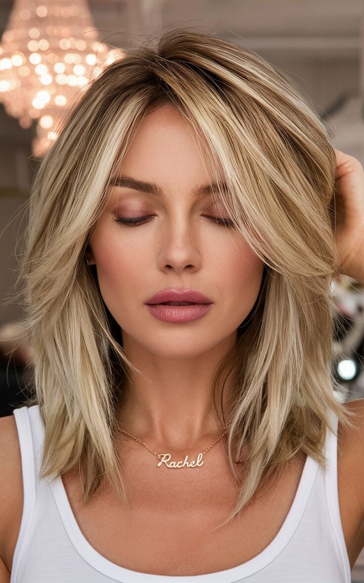Balayage Beige Blonde Highlight Wavy Bob Wig 100% Human Hair Lace Front Wigs