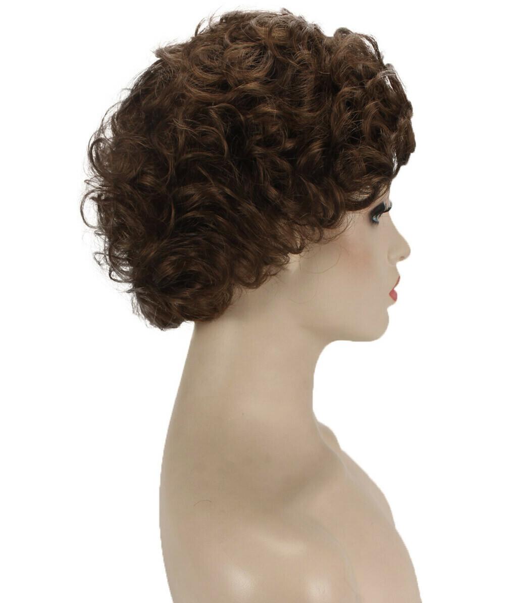 Monroe – Curly Kanekalon Synthetic Fiber Full Wig, 4 – 4.5 in, Light Brown