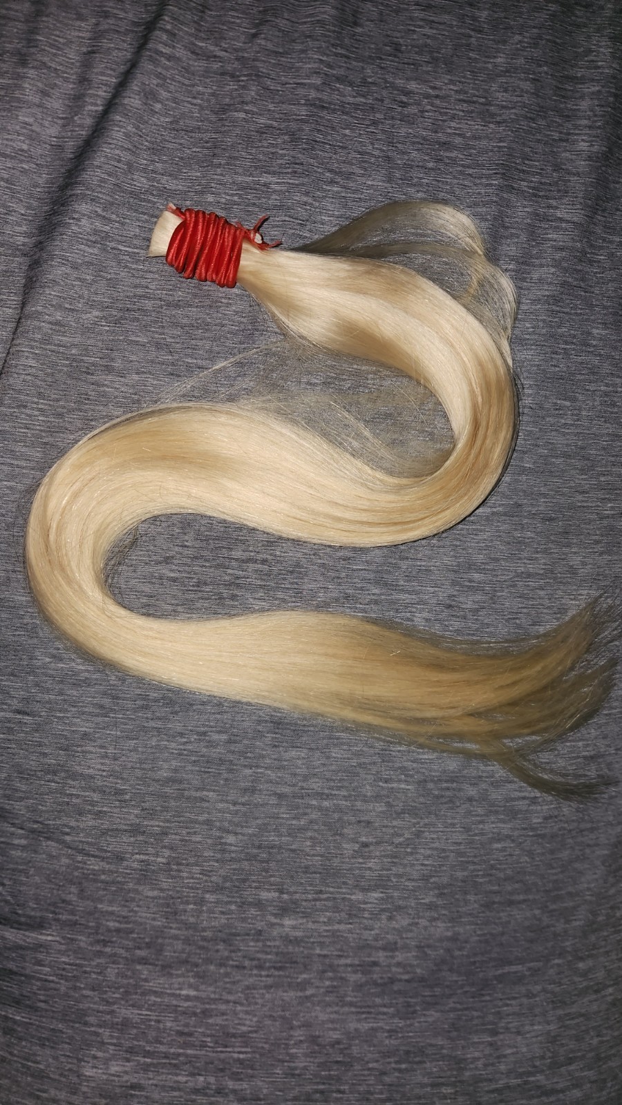 Platinum Blond Straight Hair Extension Weft Human Hair 21-30 in Women Adult