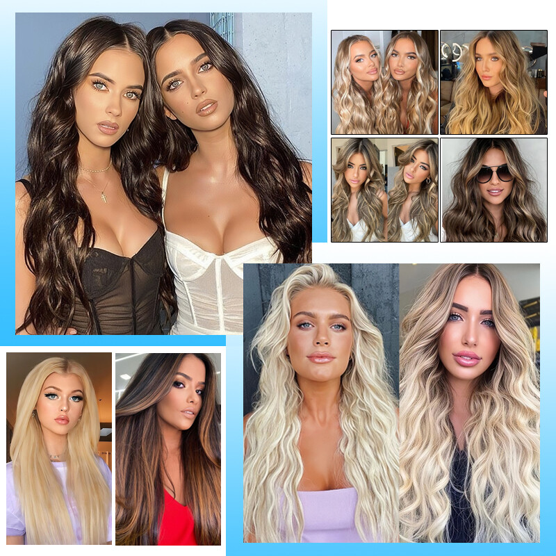100% Long THICK Clip in Hair Extensions Full Head 4 Pieces Long For Women 180g